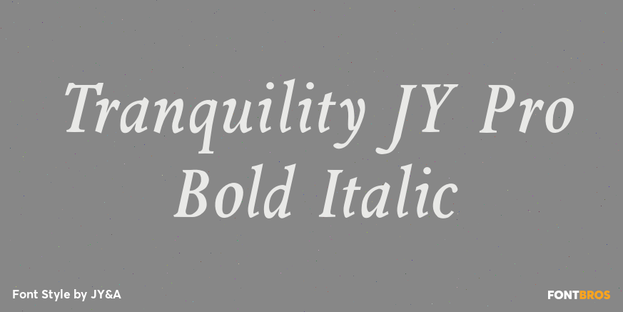 Tranquility JY Pro Bold Italic Poster