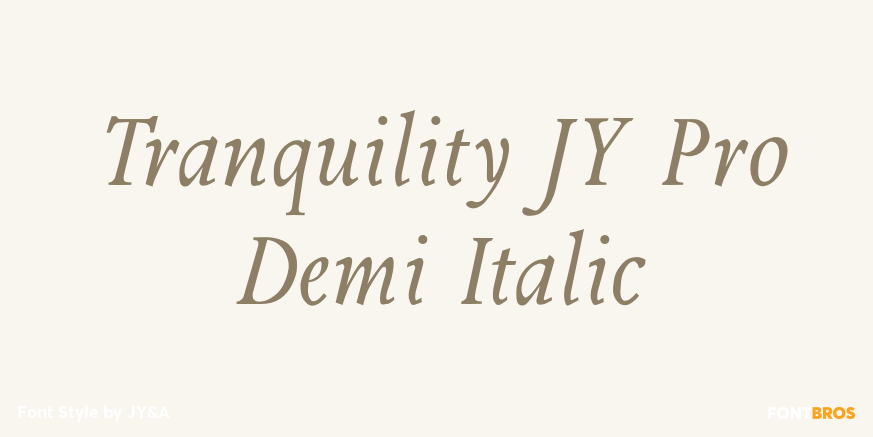 Tranquility JY Pro Demi Italic Poster