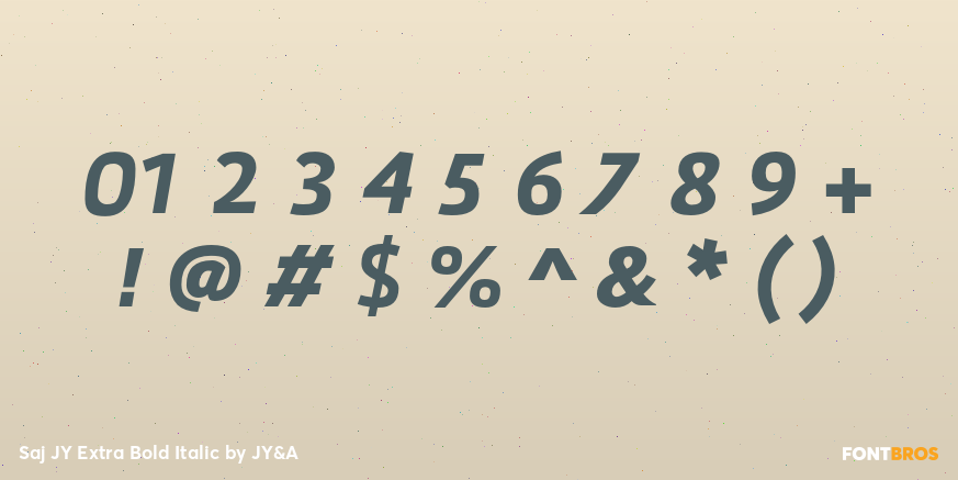 Saj JY Extra Bold Italic Font Poster #1
