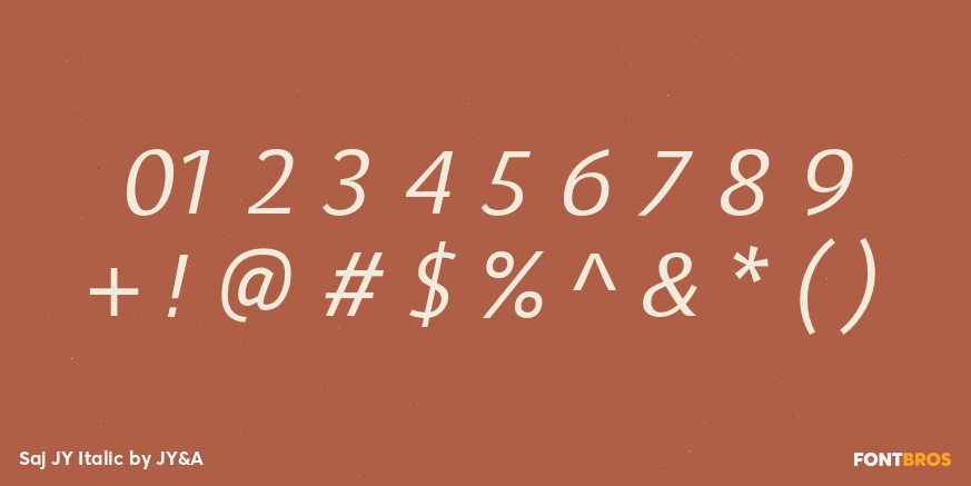 Saj JY Italic Font Poster #4