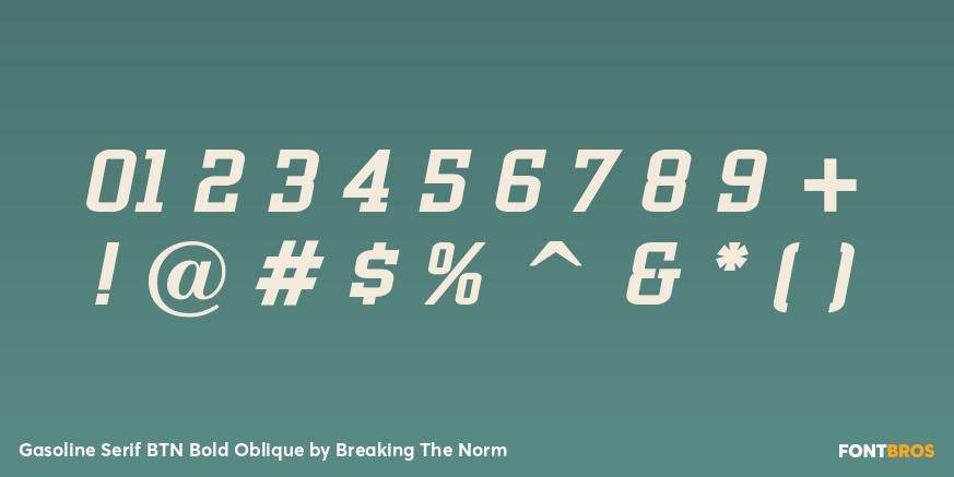 Gasoline Serif BTN Bold Oblique Font Poster #1