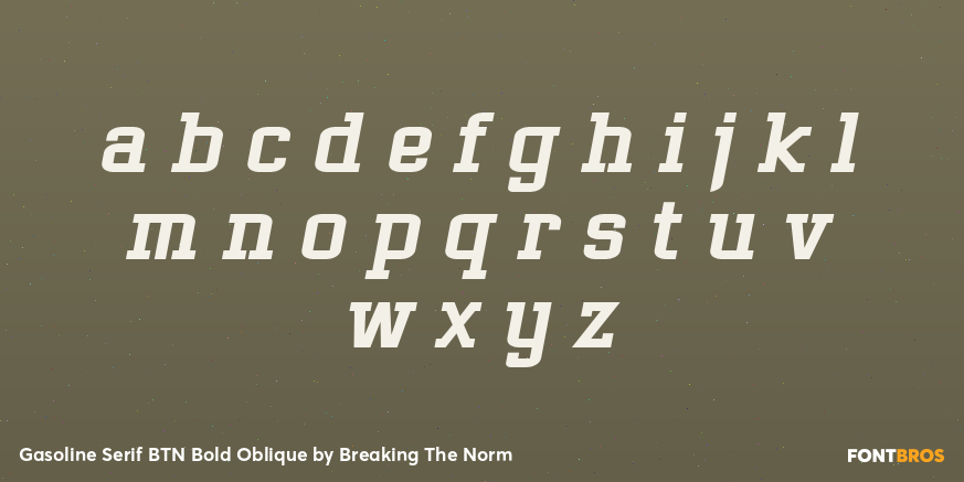 Gasoline Serif BTN Bold Oblique Font Poster #1