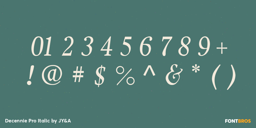Decennie Pro Italic Font Poster #1