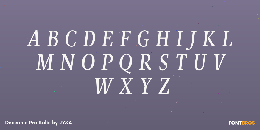 Decennie Pro Italic Font Poster #2