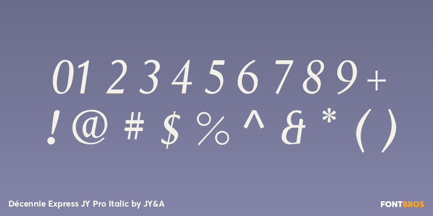 Décennie Express JY Pro Italic Font Poster #4