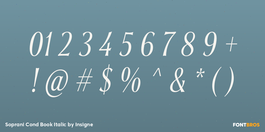 Soprani Cond Book Italic Font Poster #1