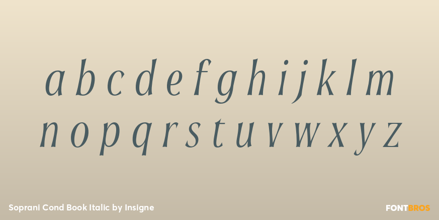 Soprani Cond Book Italic Font Poster #3