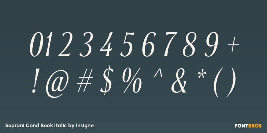 Soprani Cond Book Italic Font Poster #4