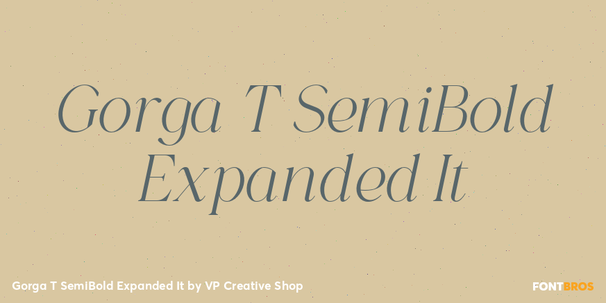 Gorga T SemiBold Expanded It Font Poster #1