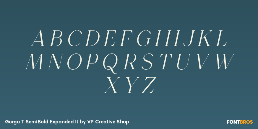 Gorga T SemiBold Expanded It Font Poster #2