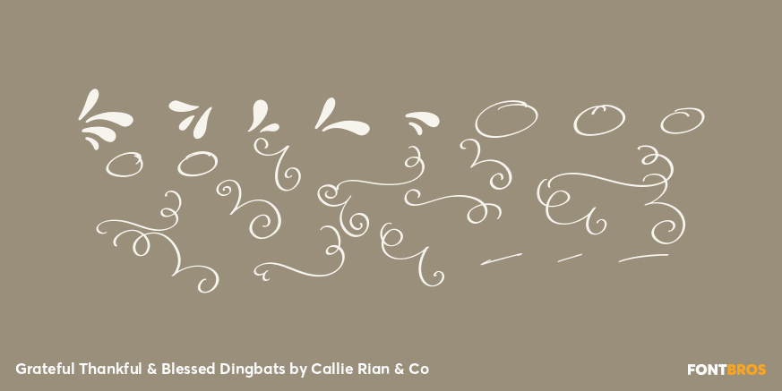 Grateful Thankful & Blessed Dingbats Font Poster #1