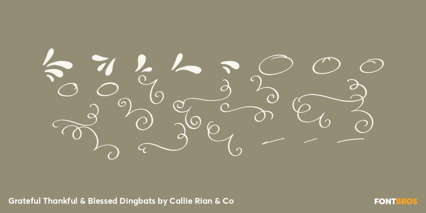 Grateful Thankful & Blessed Dingbats Font Poster #1
