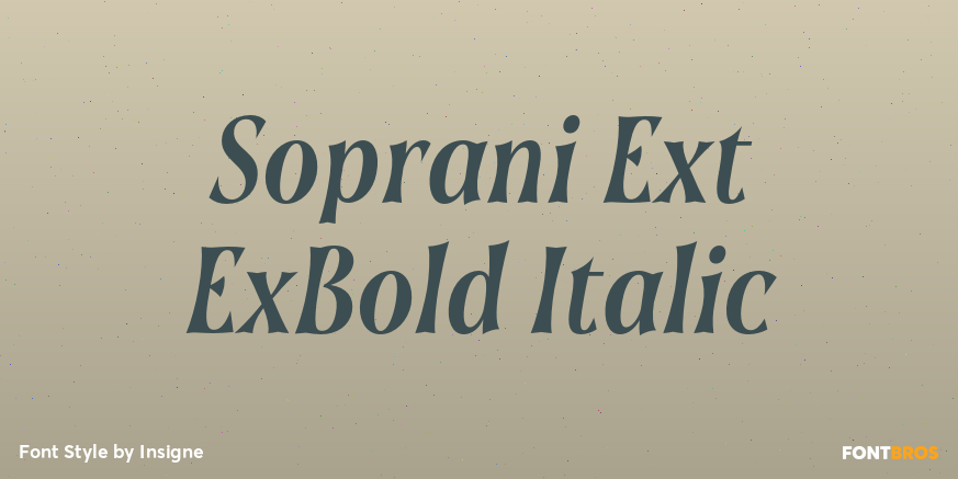 Soprani Ext ExBold Italic Poster