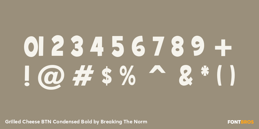Grilled Cheese BTN Condensed Bold Font Poster #1
