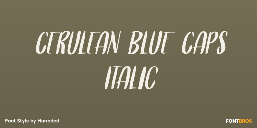Cerulean Blue Caps Italic Poster