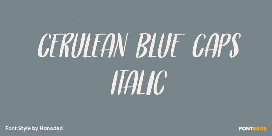 Cerulean Blue Caps Italic Poster