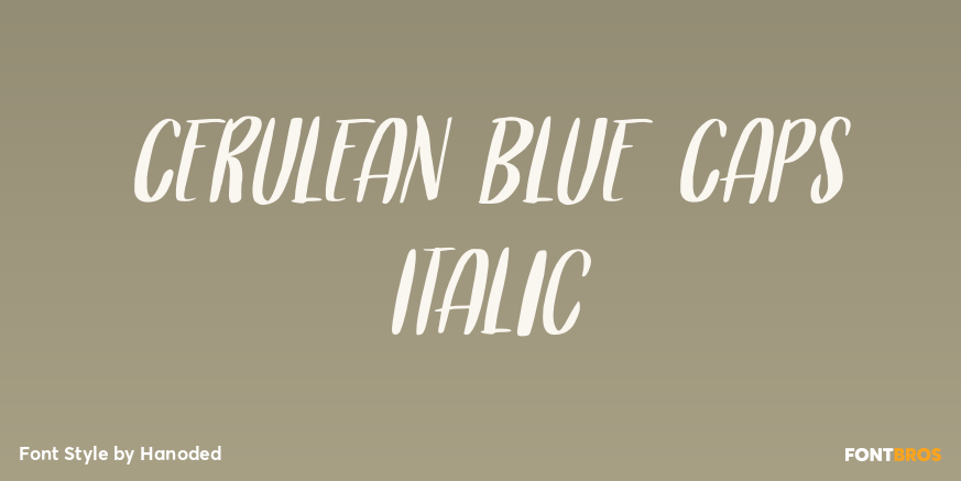 Cerulean Blue Caps Italic Poster