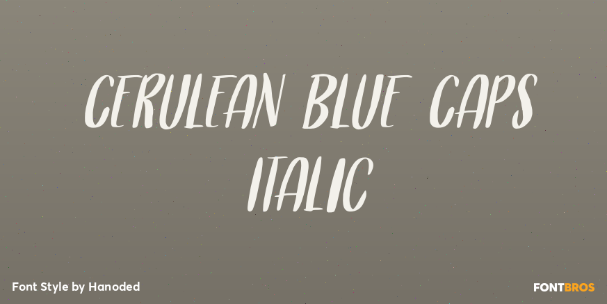 Cerulean Blue Caps Italic Poster