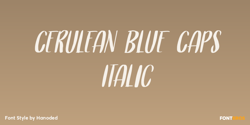 Cerulean Blue Caps Italic Poster