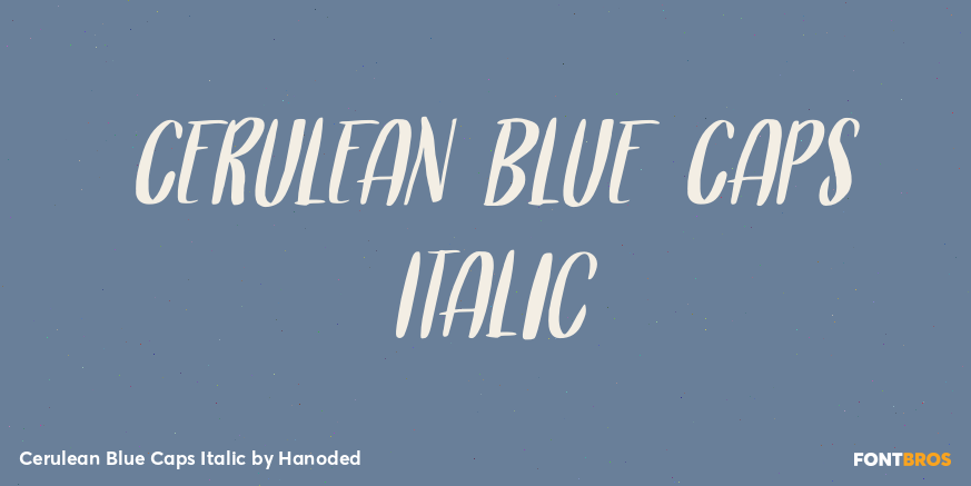 Cerulean Blue Caps Italic Poster