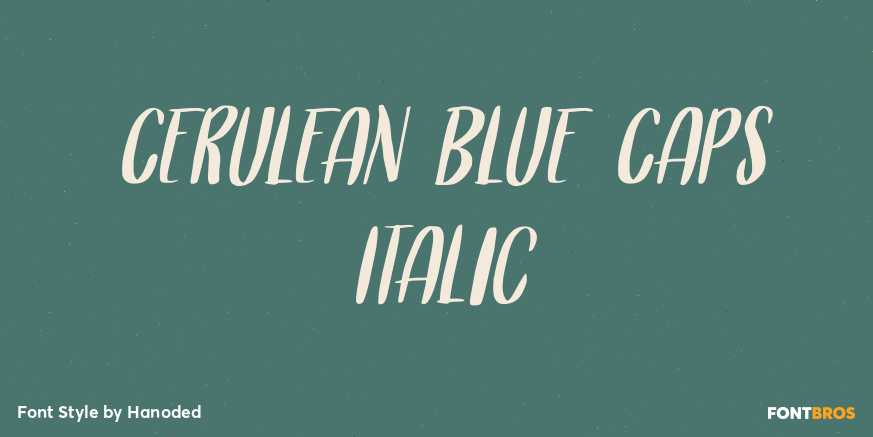 Cerulean Blue Caps Italic Poster