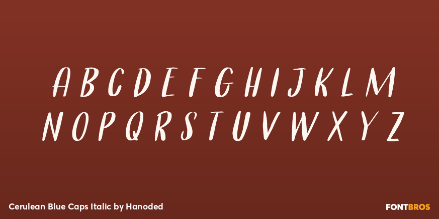 Cerulean Blue Caps Italic Font Poster #2