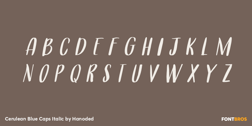 Cerulean Blue Caps Italic Font Poster #3