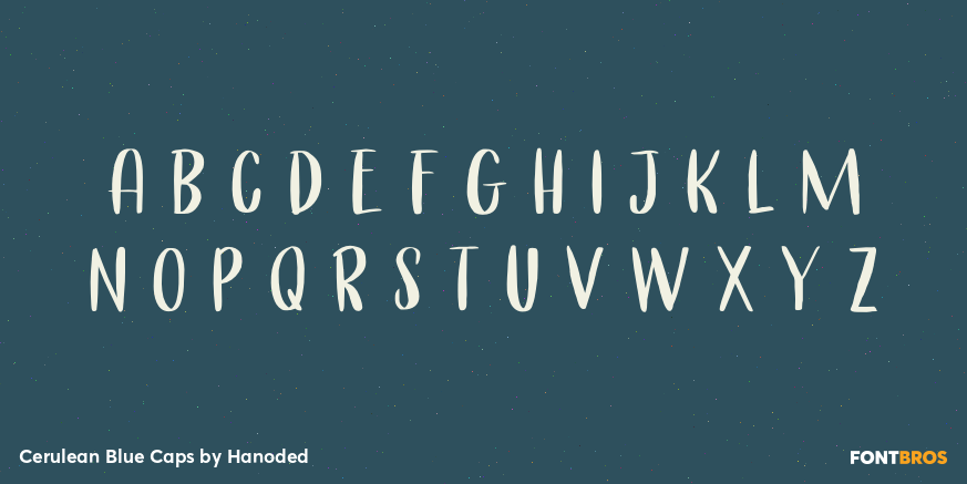 Cerulean Blue Caps Font Poster #2
