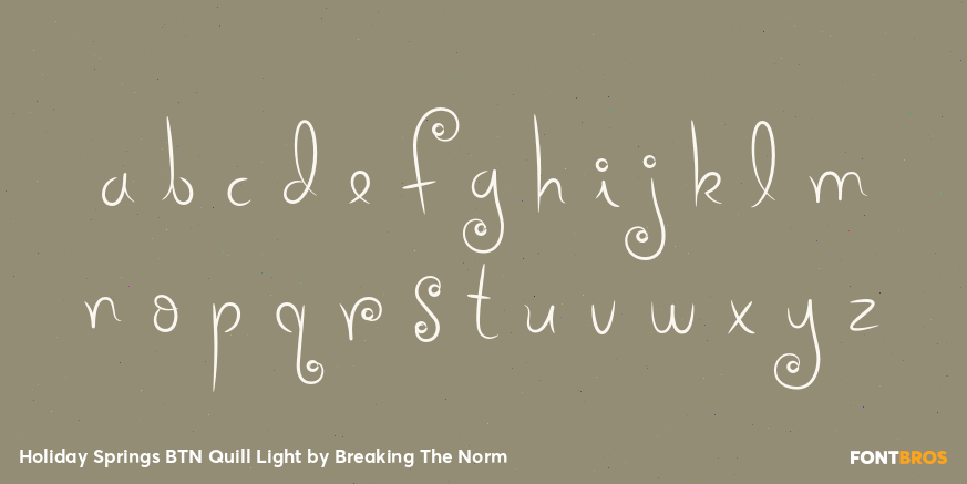 Holiday Springs BTN Quill Light Font Poster #1