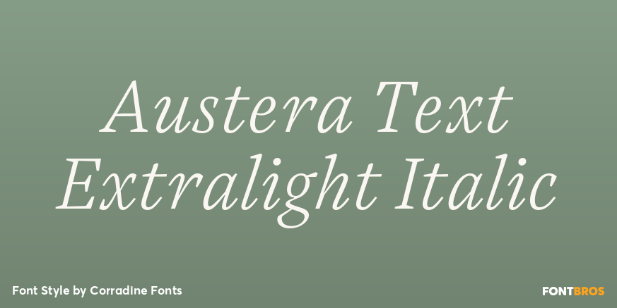 Austera Text Extralight Italic Font Poster #1