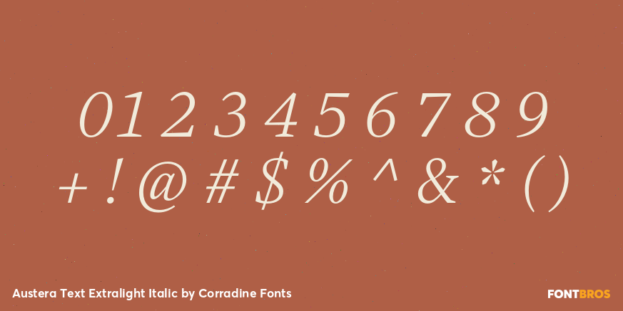 Austera Text Extralight Italic Font Poster #1