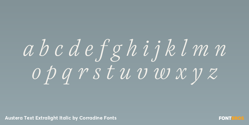 Austera Text Extralight Italic Font Poster #1