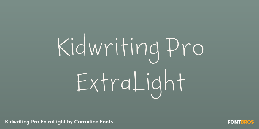 Kidwriting Pro ExtraLight Font Poster #1