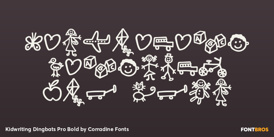 Kidwriting Dingbats Pro Bold Poster