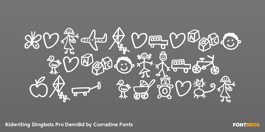 Kidwriting Dingbats Pro DemiBd Poster