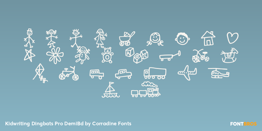 Kidwriting Dingbats Pro DemiBd Font Poster #3