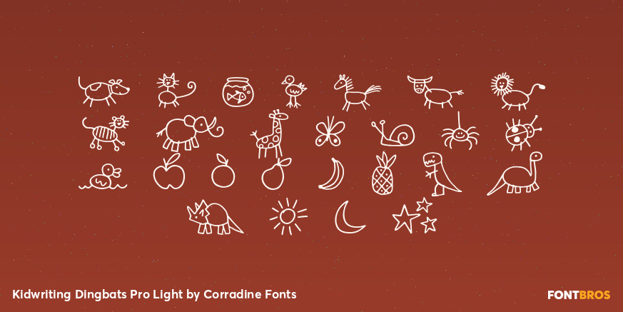 Kidwriting Dingbats Pro Light Font Poster #2