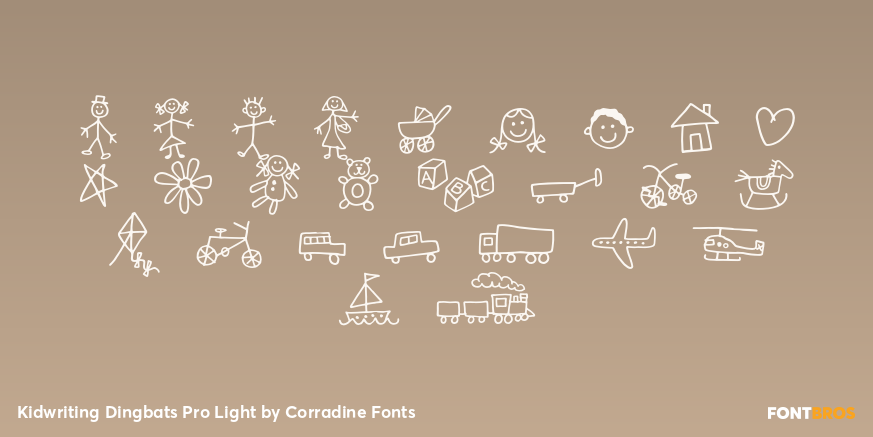 Kidwriting Dingbats Pro Light Font Poster #3
