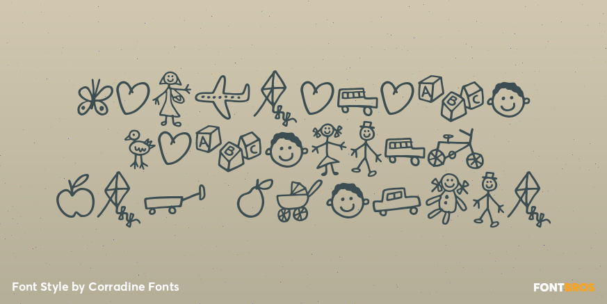 Kidwriting Dingbats Pro Regular Poster