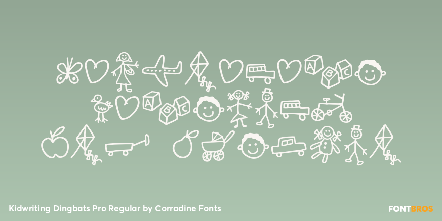 Kidwriting Dingbats Pro Regular Poster