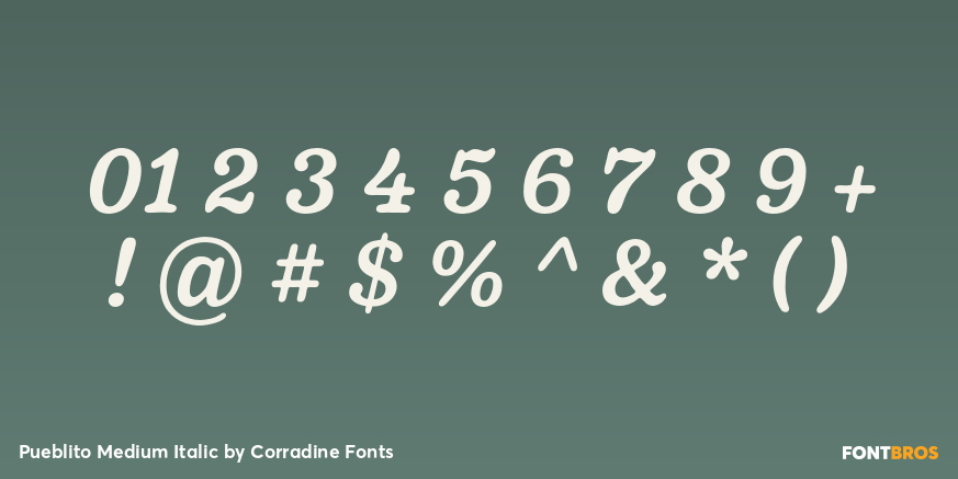 Pueblito Medium Italic Font Poster #1