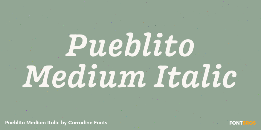 Pueblito Medium Italic Font Poster #1