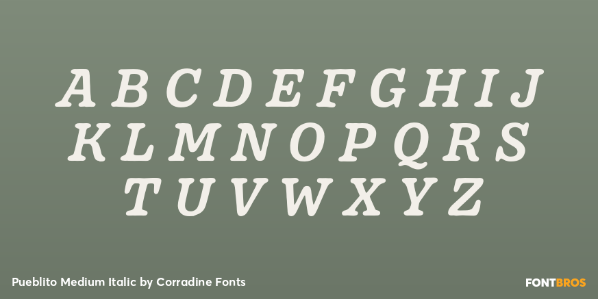 Pueblito Medium Italic Font Poster #1