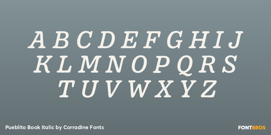 Pueblito Book Italic Font Poster #2