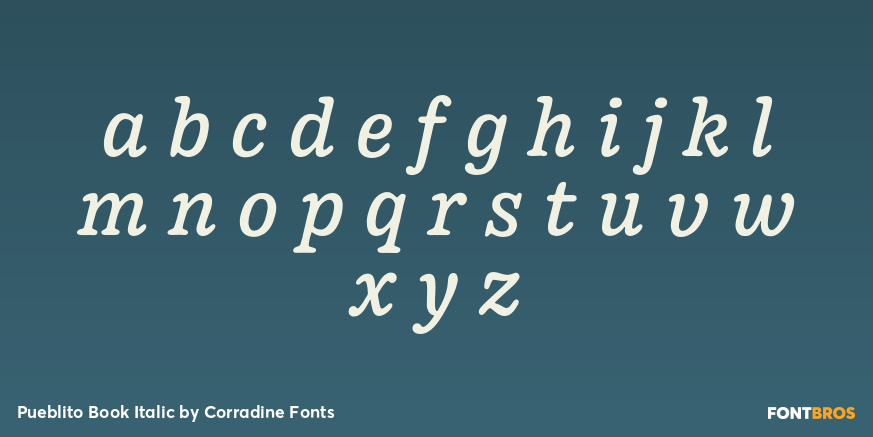 Pueblito Book Italic Font Poster #3