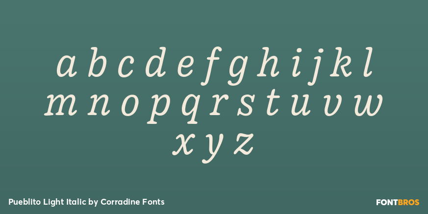 Pueblito Light Italic Font Poster #3