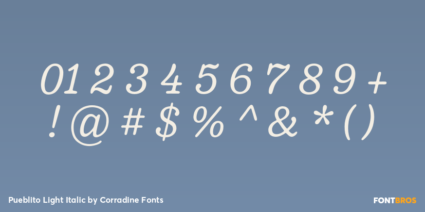 Pueblito Light Italic Font Poster #4