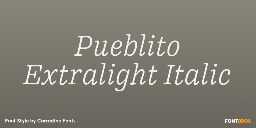 Pueblito Extralight Italic Poster