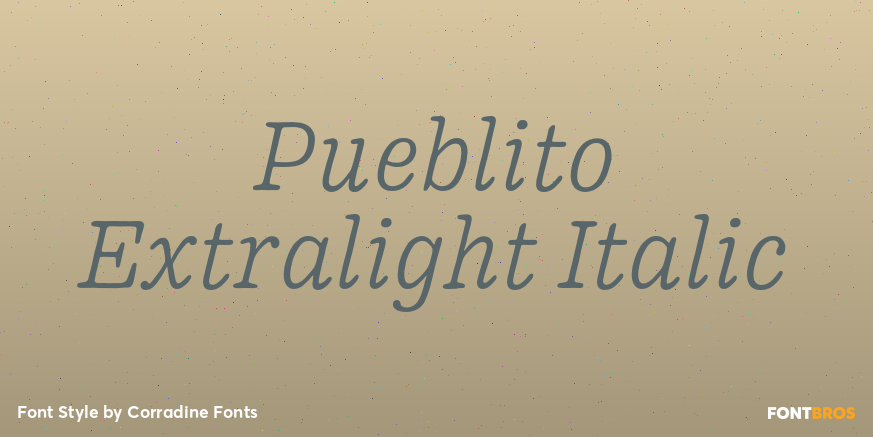 Pueblito Extralight Italic Poster