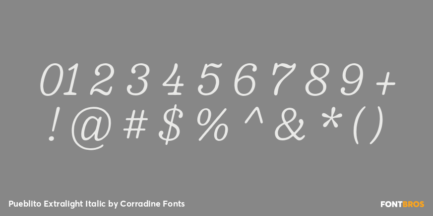 Pueblito Extralight Italic Font Poster #1